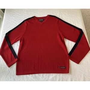 VINTAGE Abercrombie & Fitch Sweater Mens Large Heavyweight Knit Preppy Red Y2K